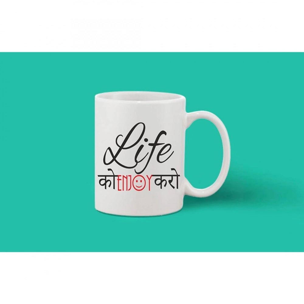 Generic Printed Ceramic Coffee Mug - 1 Pieces, White, 11oz - Aura Living Gear