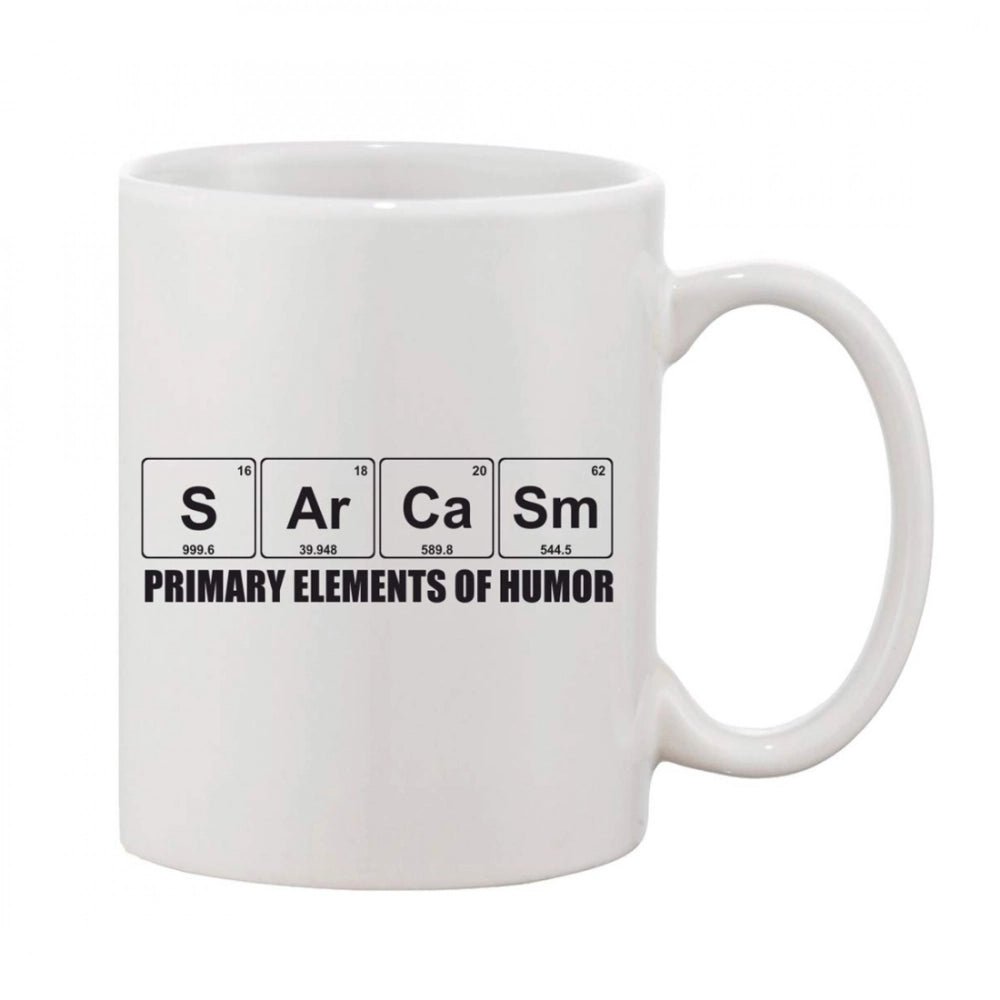 Generic Printed Ceramic Coffee Mug - 1 Pieces, White, 11oz - Aura Living Gear