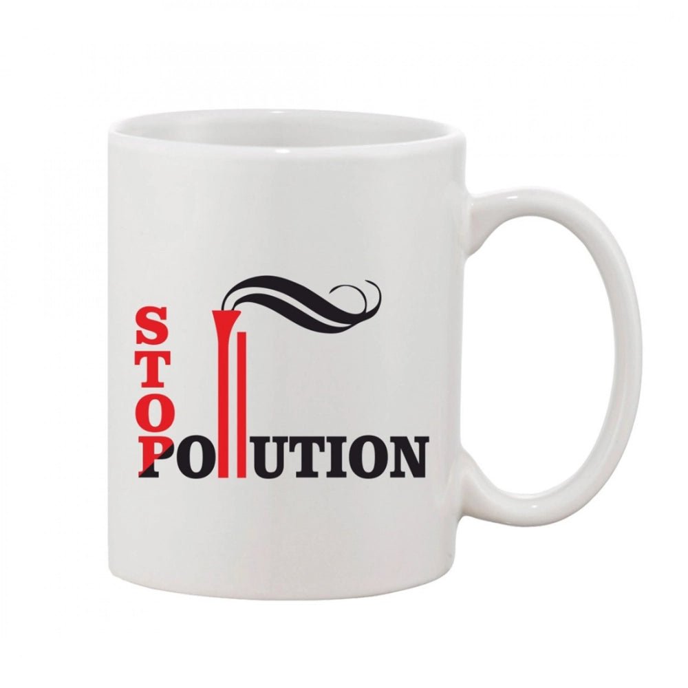 Generic Printed Ceramic Coffee Mug - 1 Pieces, White, 11oz - Aura Living Gear