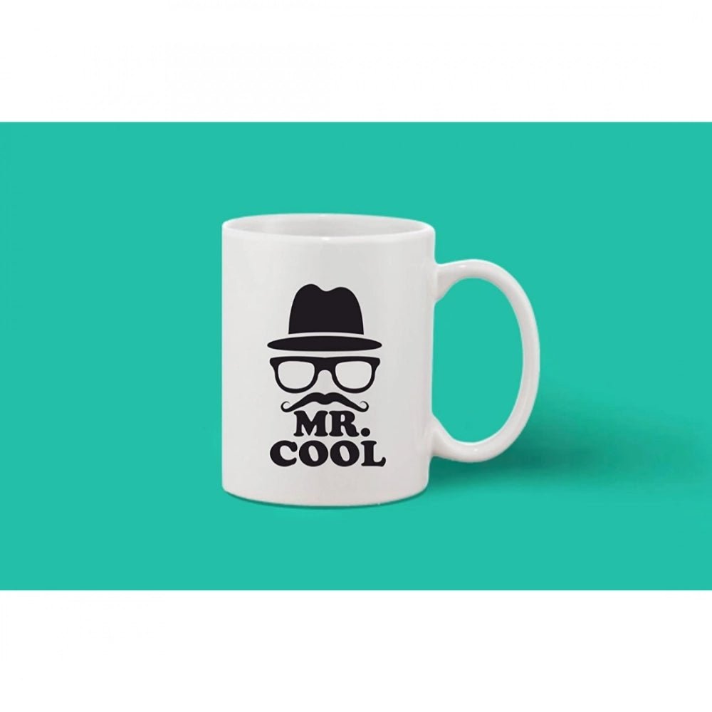 Generic Printed Ceramic Coffee Mug - 1 Pieces, White, 11oz - Aura Living Gear