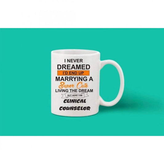 Generic Printed Ceramic Coffee Mug - 1 Pieces, White, 11oz - Aura Living Gear