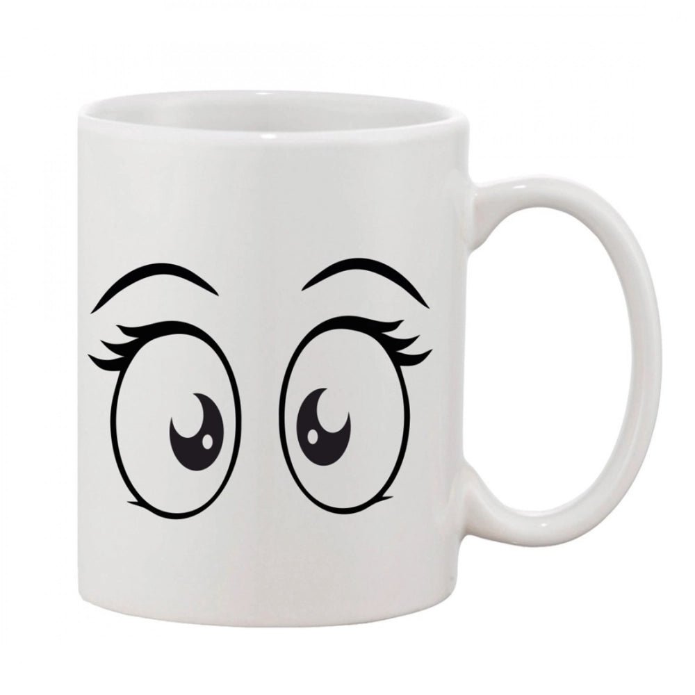 Generic Printed Ceramic Coffee Mug - 1 Pieces, White, 11oz - Aura Living Gear