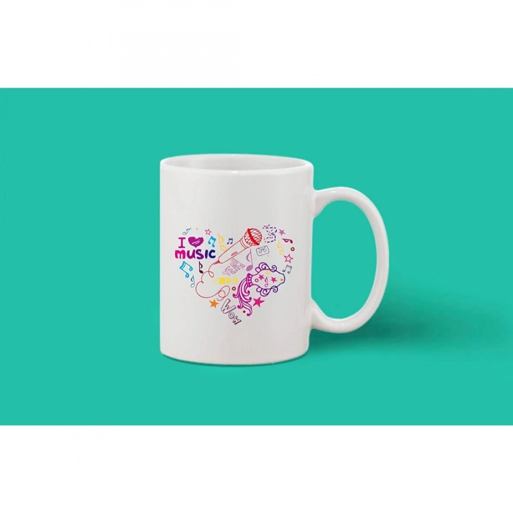 Generic Printed Ceramic Coffee Mug - 1 Pieces, White, 11oz - Aura Living Gear