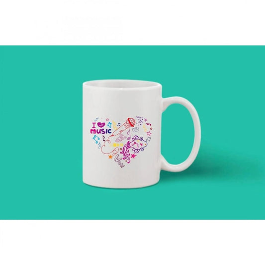 Generic Printed Ceramic Coffee Mug - 1 Pieces, White, 11oz - Aura Living Gear