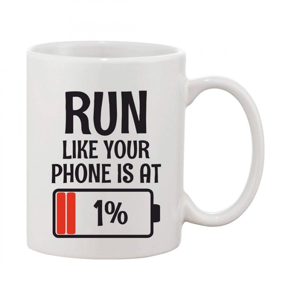 Generic Printed Ceramic Coffee Mug - 1 Pieces, White, 11oz - Aura Living Gear