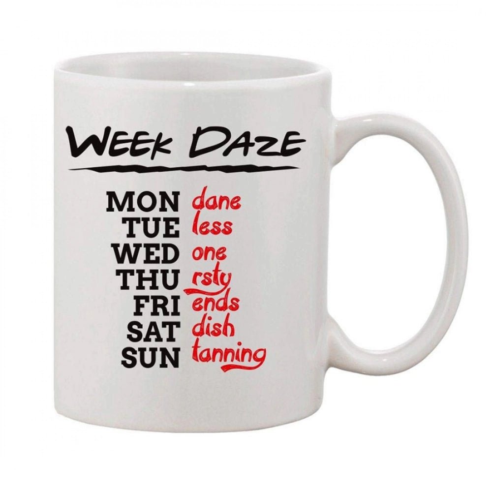 Generic Printed Ceramic Coffee Mug - 1 Pieces, White, 11oz - Aura Living Gear