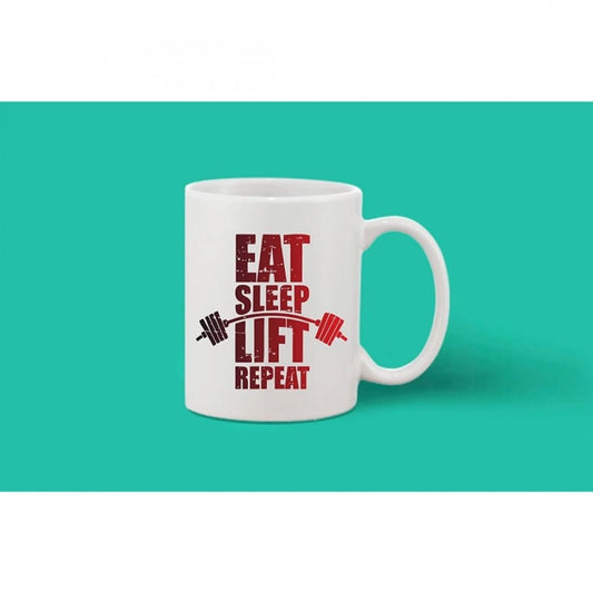 Generic Printed Ceramic Coffee Mug - 1 Pieces, White, 11oz - Aura Living Gear