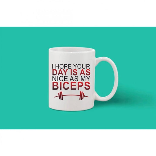 Generic Printed Ceramic Coffee Mug - 1 Pieces, White, 11oz - Aura Living Gear