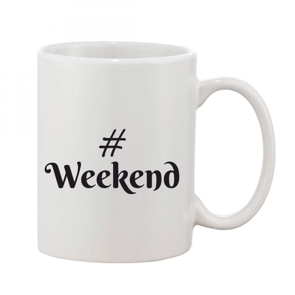 Generic Printed Ceramic Coffee Mug - 1 Pieces, White, 11oz - Aura Living Gear