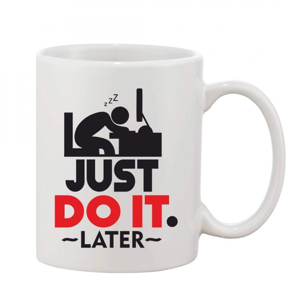 Generic Printed Ceramic Coffee Mug - 1 Pieces, White, 11oz - Aura Living Gear