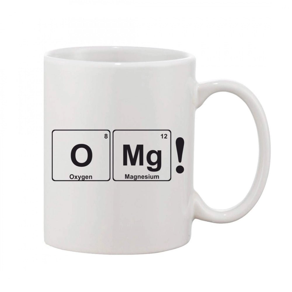 Generic Printed Ceramic Coffee Mug - 1 Pieces, White, 11oz - Aura Living Gear