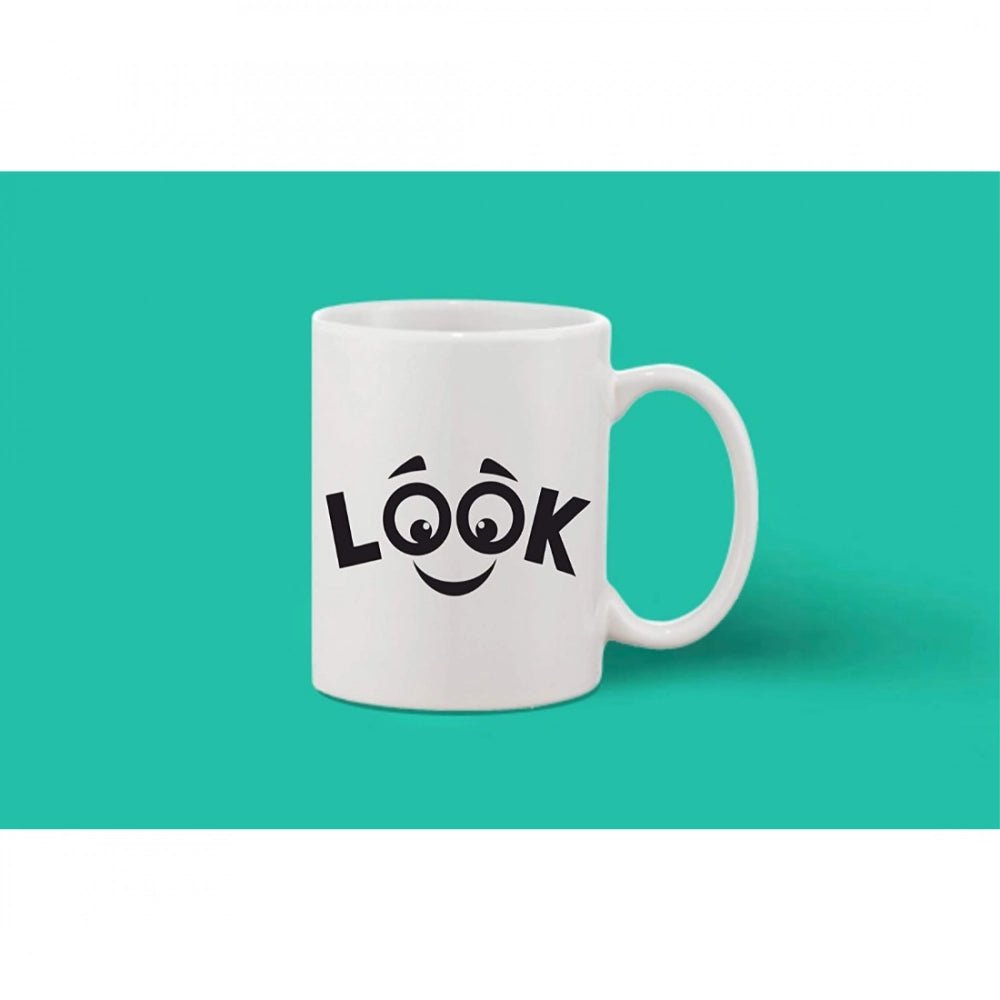 Generic Printed Ceramic Coffee Mug - 1 Pieces, White, 11oz - Aura Living Gear