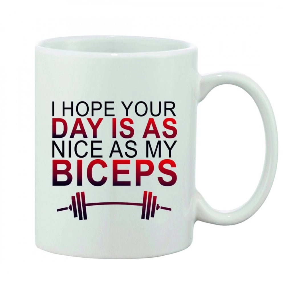 Generic Printed Ceramic Coffee Mug - 1 Pieces, White, 11oz - Aura Living Gear