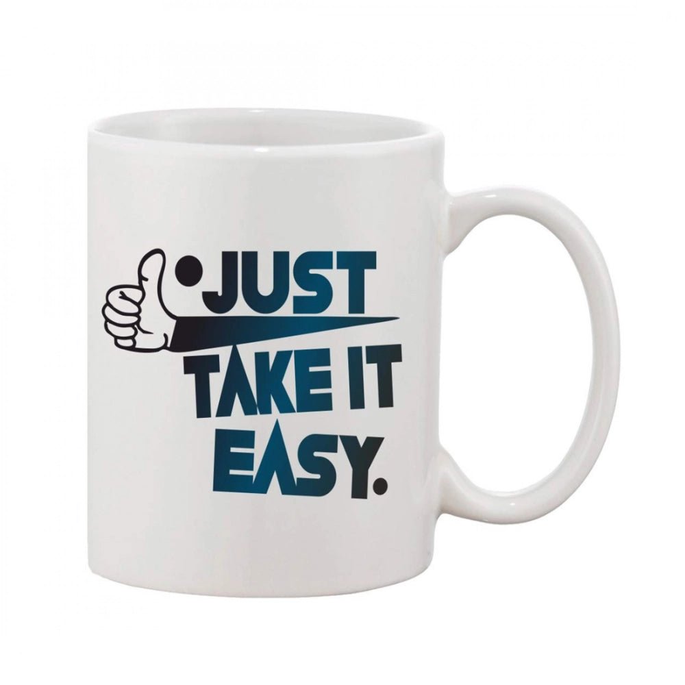 Generic Printed Ceramic Coffee Mug - 1 Pieces, White, 11oz - Aura Living Gear