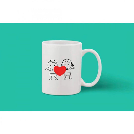 Generic Printed Ceramic Coffee Mug - 1 Pieces, White, 11oz - Aura Living Gear