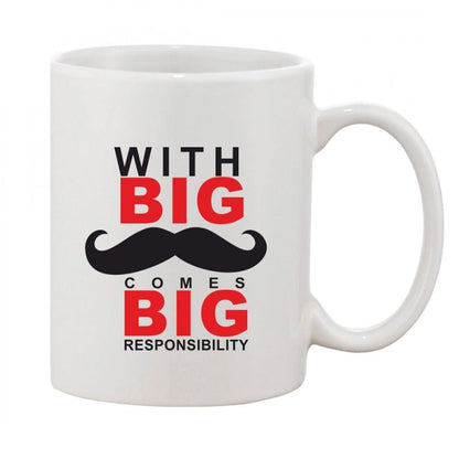 Generic Printed Ceramic Coffee Mug - 1 Pieces, White, 11oz - Aura Living Gear