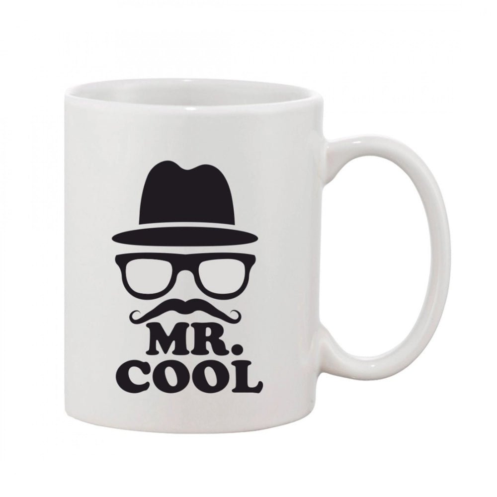 Generic Printed Ceramic Coffee Mug - 1 Pieces, White, 11oz - Aura Living Gear