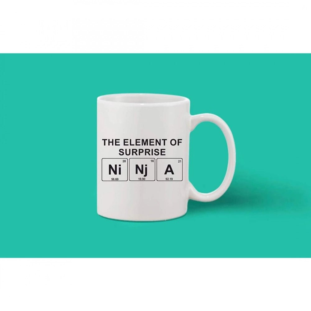Generic Printed Ceramic Coffee Mug - 1 Pieces, White, 11oz - Aura Living Gear