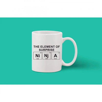 Generic Printed Ceramic Coffee Mug - 1 Pieces, White, 11oz - Aura Living Gear