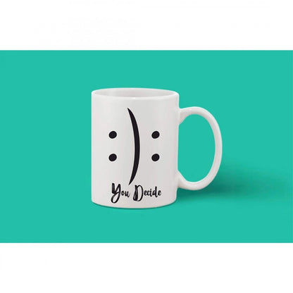 Generic Printed Ceramic Coffee Mug - 1 Pieces, White, 11oz - Aura Living Gear