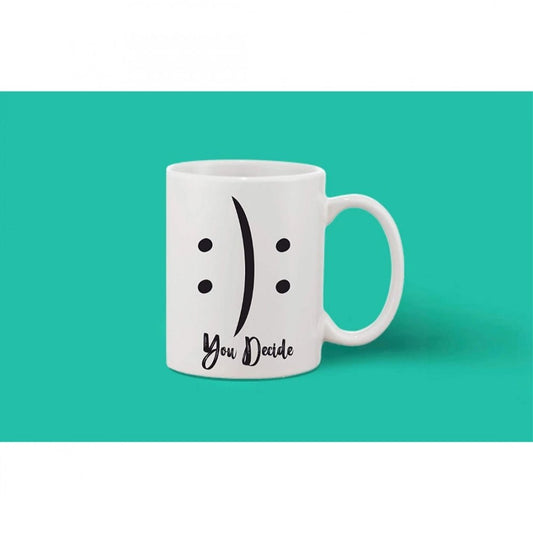 Generic Printed Ceramic Coffee Mug - 1 Pieces, White, 11oz - Aura Living Gear