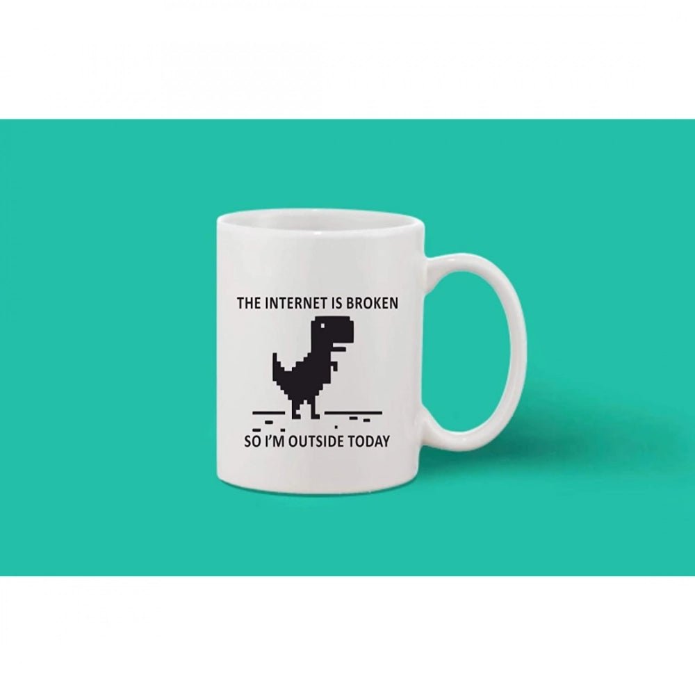 Generic Printed Ceramic Coffee Mug - 1 Pieces, White, 11oz - Aura Living Gear