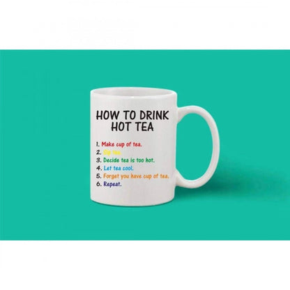 Generic Printed Ceramic Coffee Mug - 1 Pieces, White, 11oz - Aura Living Gear