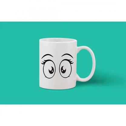 Generic Printed Ceramic Coffee Mug - 1 Pieces, White, 11oz - Aura Living Gear
