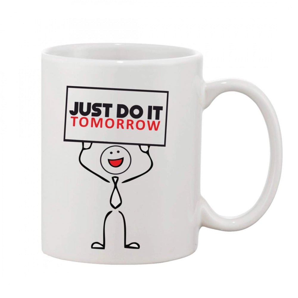Generic Printed Ceramic Coffee Mug - 1 Pieces, White, 11oz - Aura Living Gear