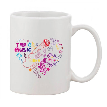 Generic Printed Ceramic Coffee Mug - 1 Pieces, White, 11oz - Aura Living Gear