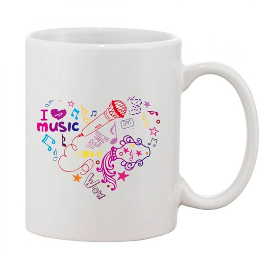 Generic Printed Ceramic Coffee Mug - 1 Pieces, White, 11oz - Aura Living Gear