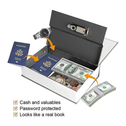 Generic Secret Book Safe with Number Locker (Gray) - Aura Living Gear