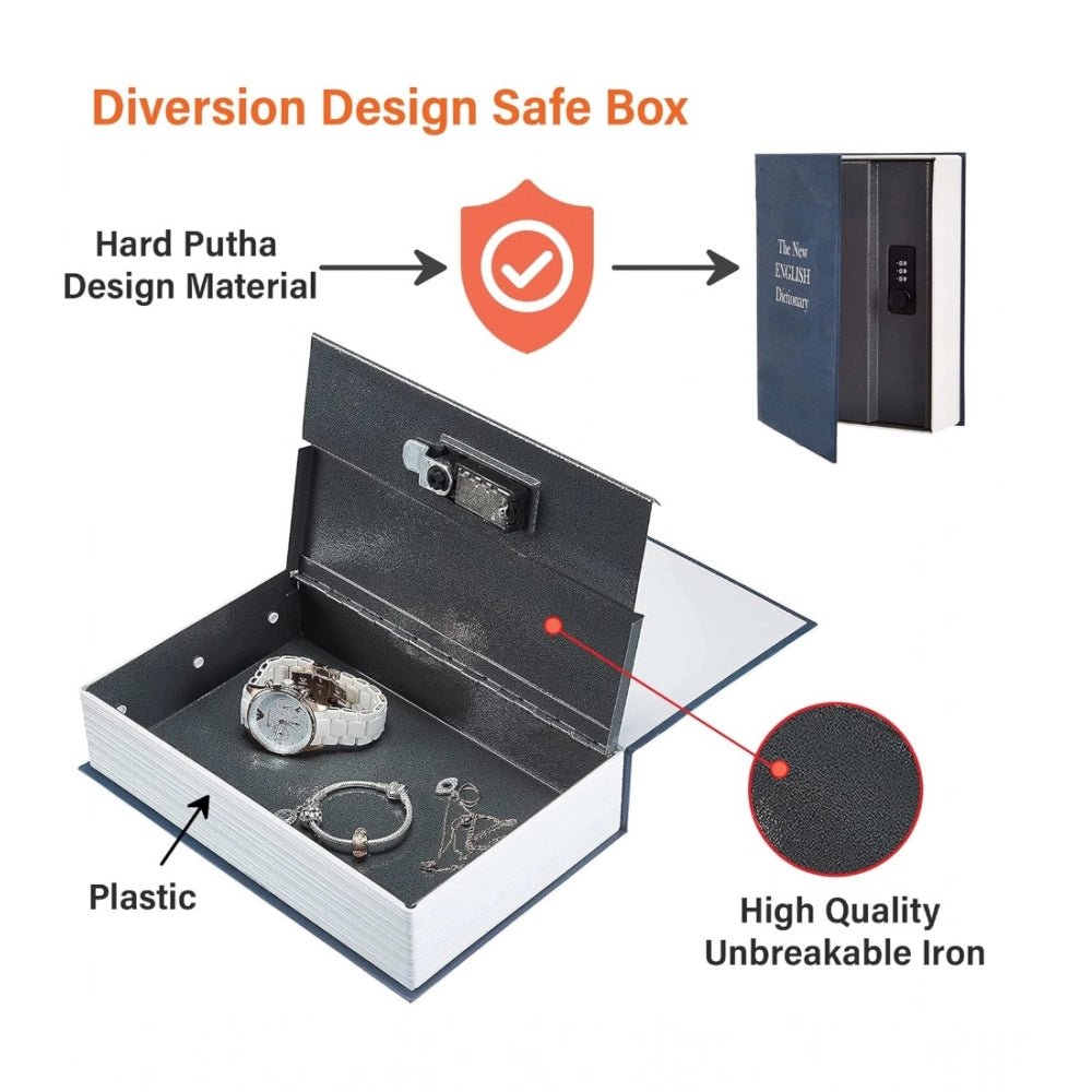 Generic Secret Book Safe with Number Locker (Gray) - Aura Living Gear