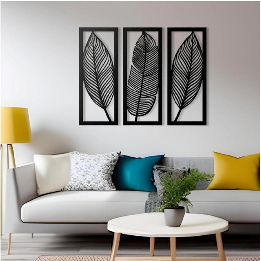 Generic Wooden 3 Pieces Leaf Wall Art Panel Frame for Home Decor - Aura Living Gear